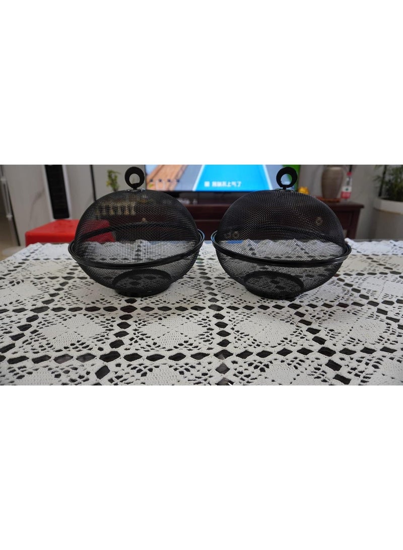 Fruit basket with lid for serving treats and snacks (2 baskets + 2 lids; 2 sets total) - Image 2